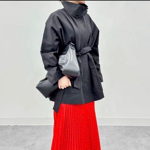 Uniqlo C Stand Collar trench cotton nylon black size XS rain minimal the row - Picture 5 of 17